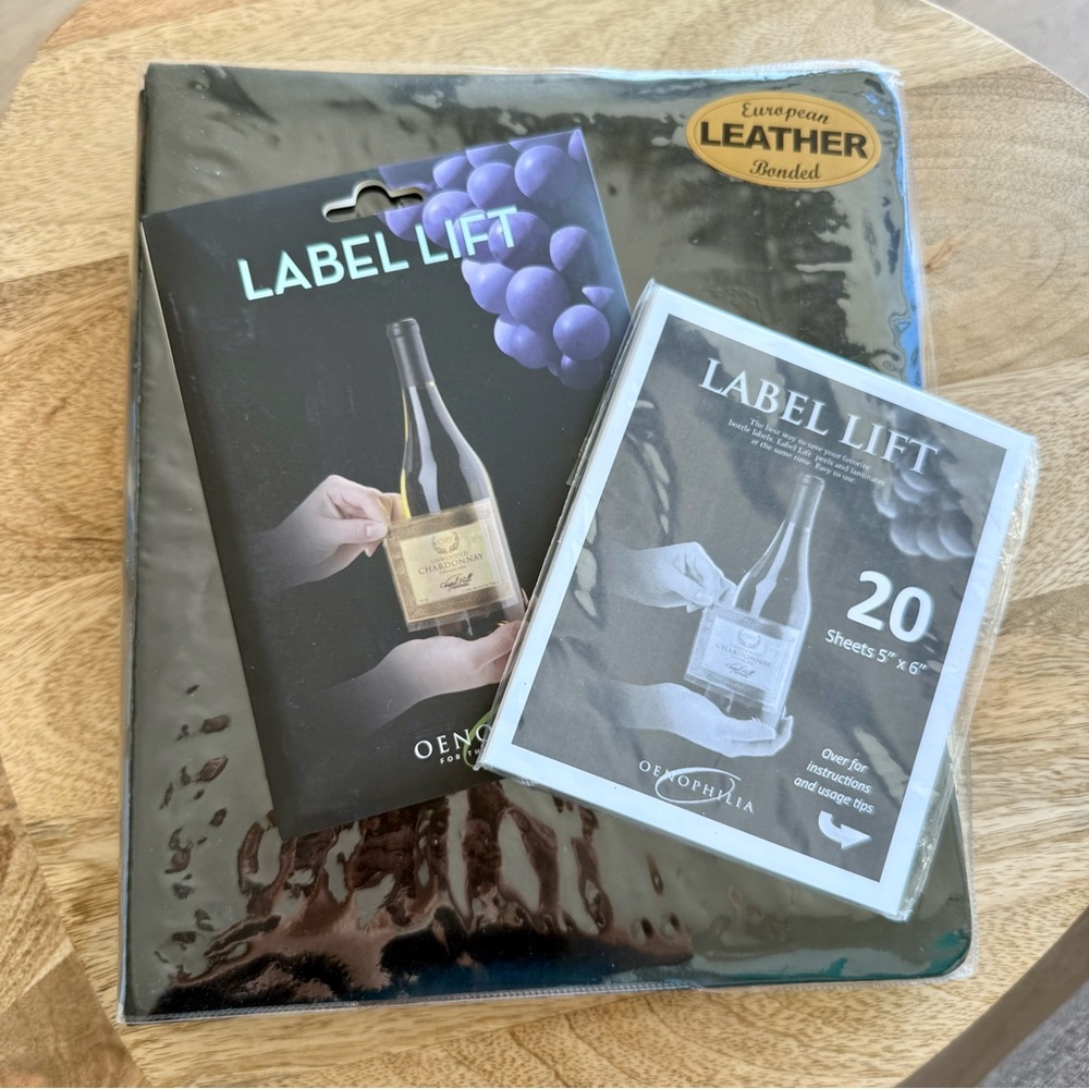 Leather Wine Label Tasting Journal with Label Lifts (set of 30)